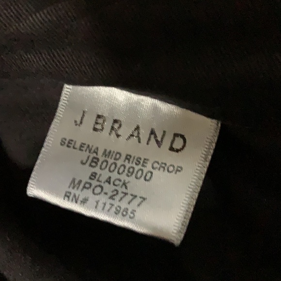 J Brand Mid Rise Black Velvet Crop Pants Jeans Size 25 - Picture 8 of 12